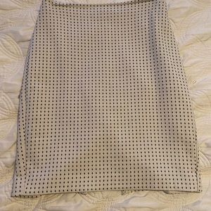 White with black polka dots pencil skirt